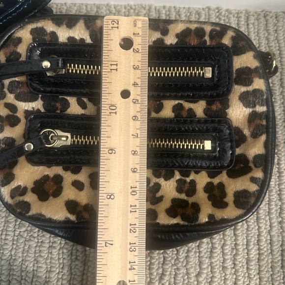 Steve Madden Leopard Haircalf Crossbody – Double Zip Front – Small Bag - Picture 3 of 11